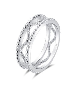 Twisted Shaped Silver Ring NSR-4096